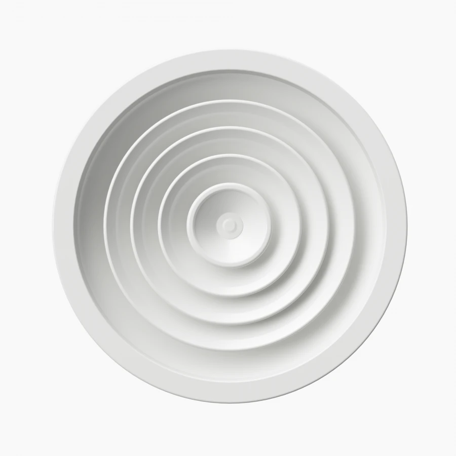Anemostat circular din aluminiu alb cu inele concentrice model RCD